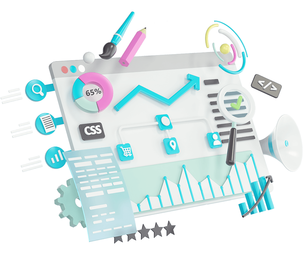 Services overview 3d illustration